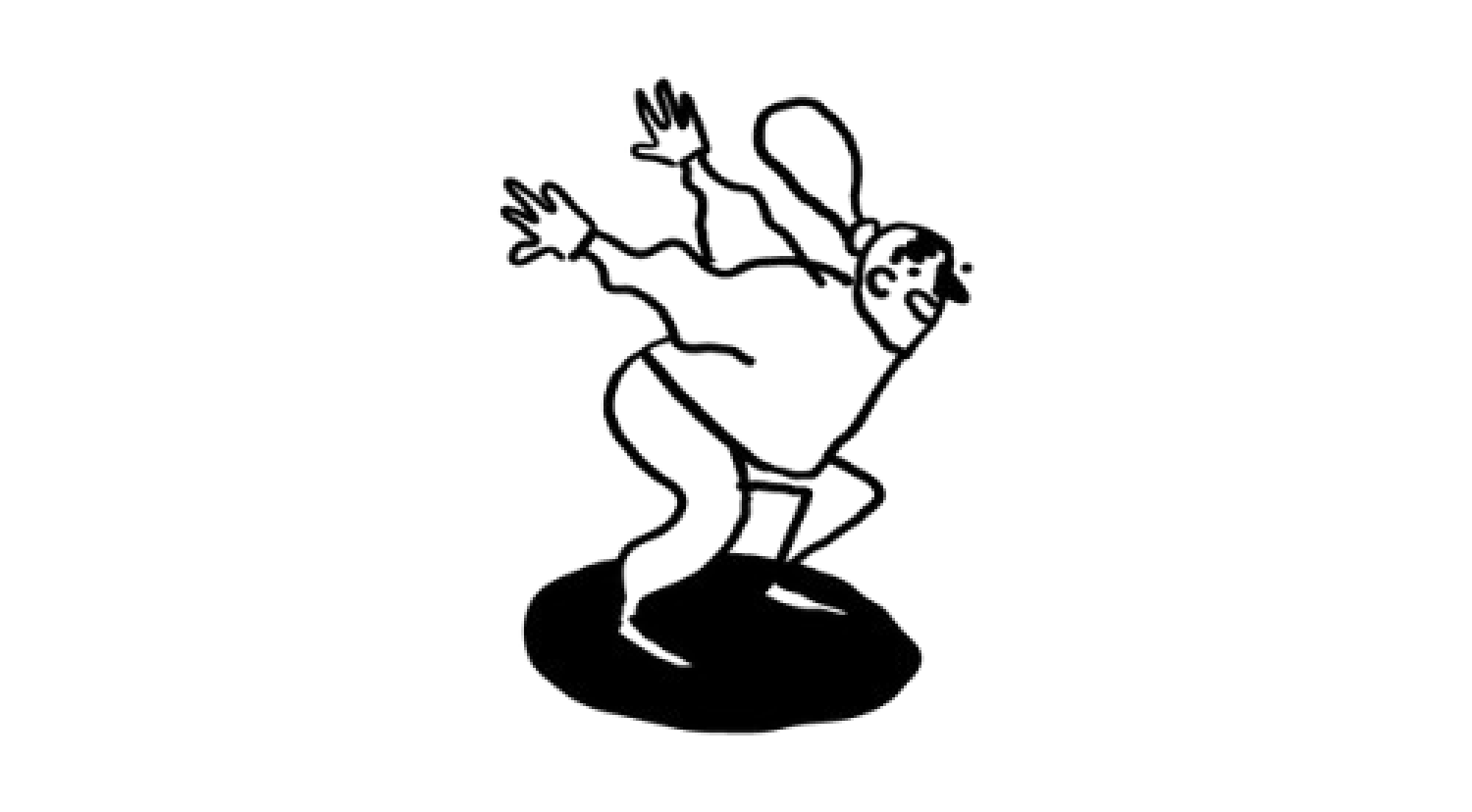 Figur die zum Sprung ausholt