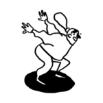 Figur setzt zum Sprung an